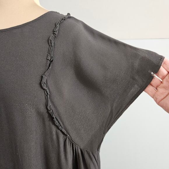 Grade & Gather Black Women's Tunic Dress Pockets Large Minimal Goth Witchy - Picture 7 of 15